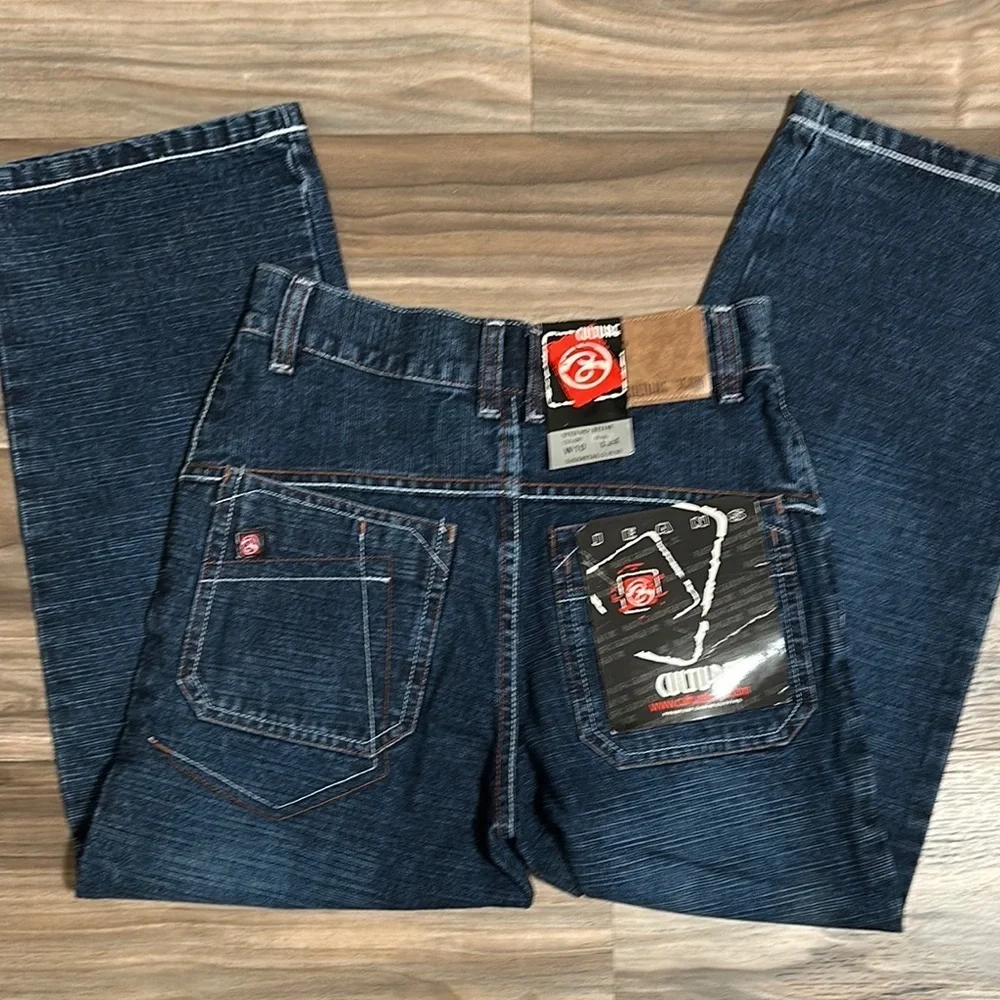 Vtg Culture Jeans 10W 24L Baggy Fit Y2K Skater Wide Leg JNCO Style Denim NWT